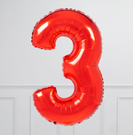 FM Шар 40" / 102 см "Цифра 3" Красный (БГ-60)