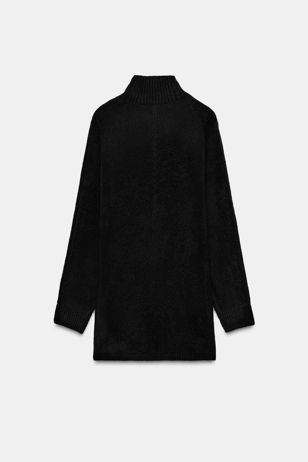 ZARA КОРОТКОЕ МЯГКОЕ ТРИКОТАЖНОЕ ПЛАТЬЕ, ЧЕРНЫЙ