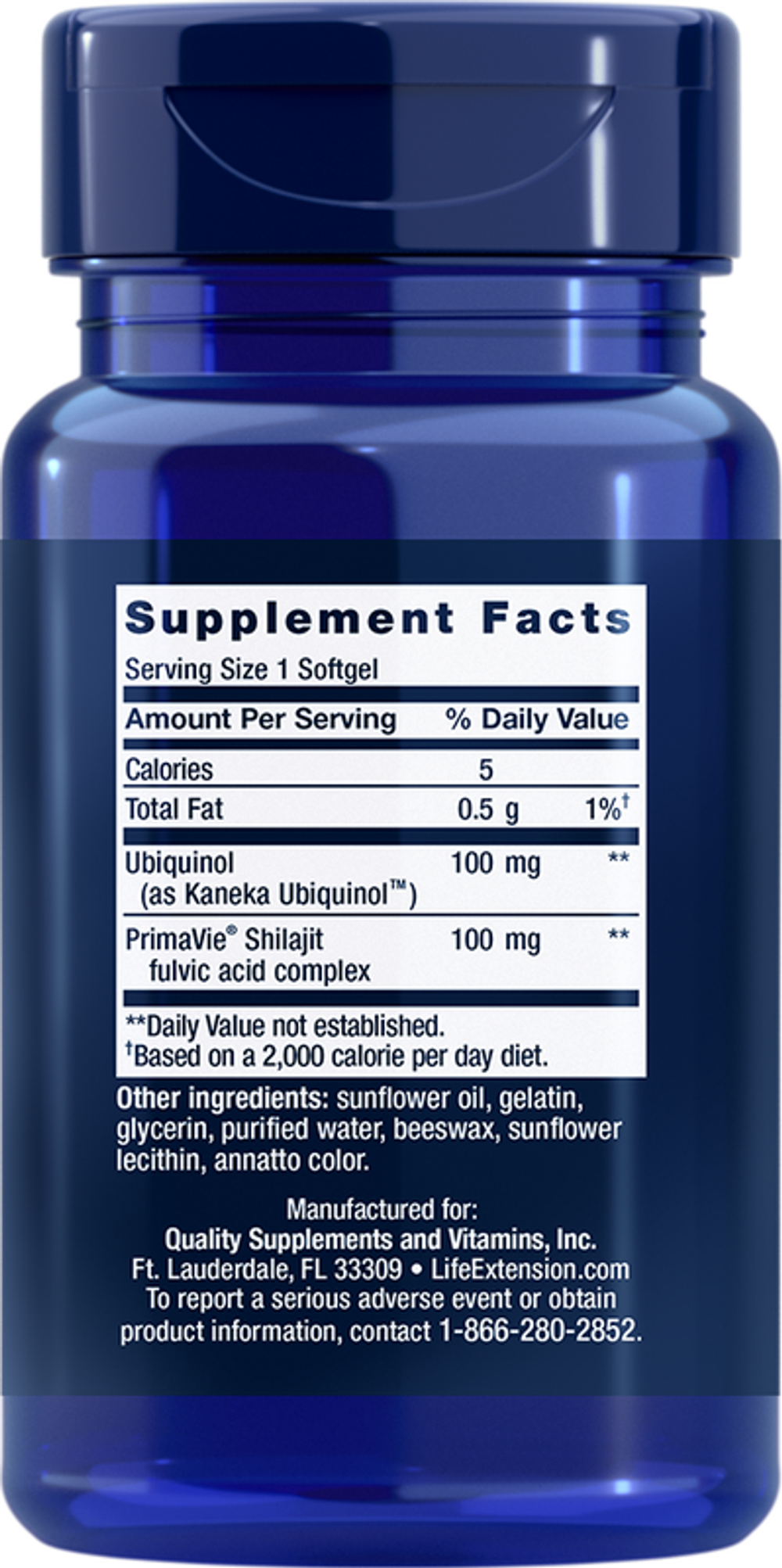Super Ubiquinol CoQ10 w/Enhanced Mitochondrial 100mg Softgels Life Extension