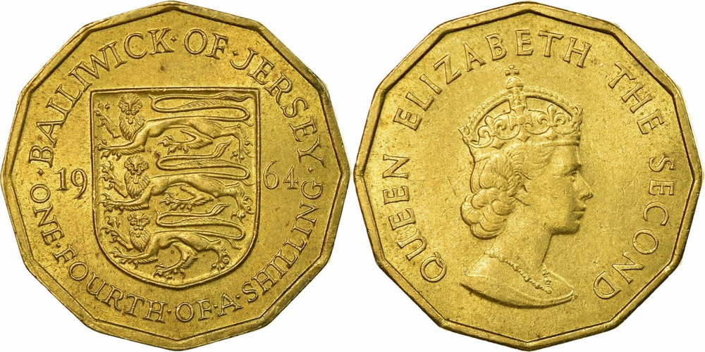 Джерси 1/4 шиллинга, 1964 Елизавета II UNC
