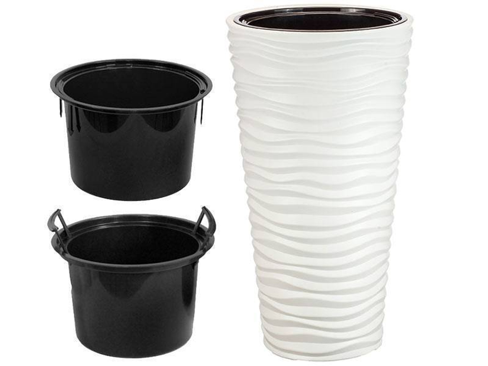 Кашпо Дюна 42л со вставкой (белый)