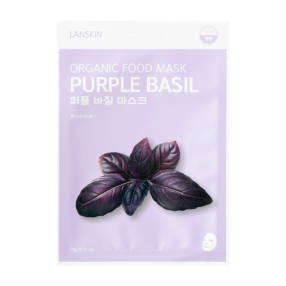 Маска тканевая с базиликом LanSkin purple basil organic food mask, 21 г