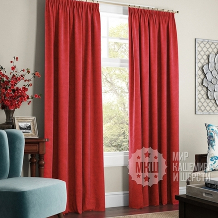 Велюровые шторы СОФТТ (арт. BL01-175-02) - (145х270)х2 см. - красные
