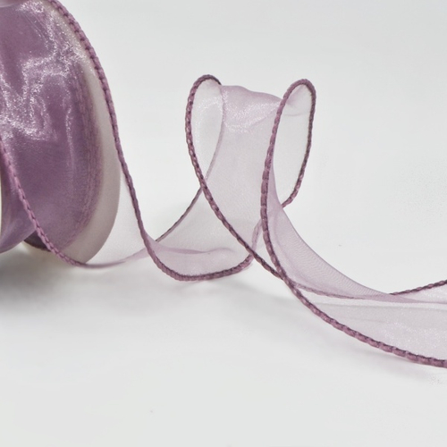 Лента 4см х 10м органза увядшая роза 1 шт