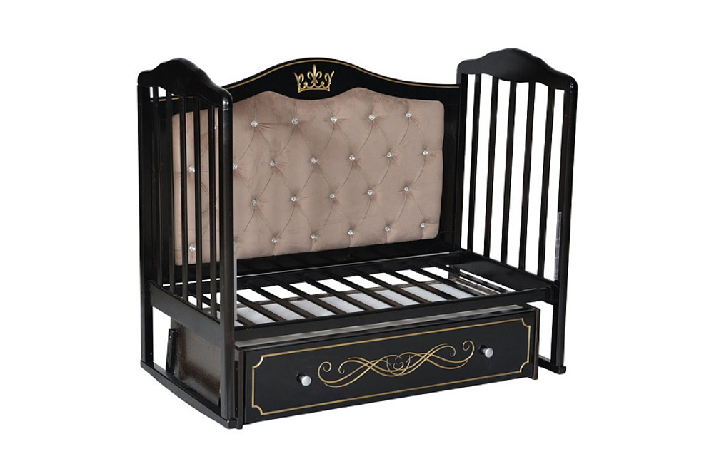 Детская кроватка ByTwinz Milania 4 универсальный маятник, мягкая спинка слоновая кость