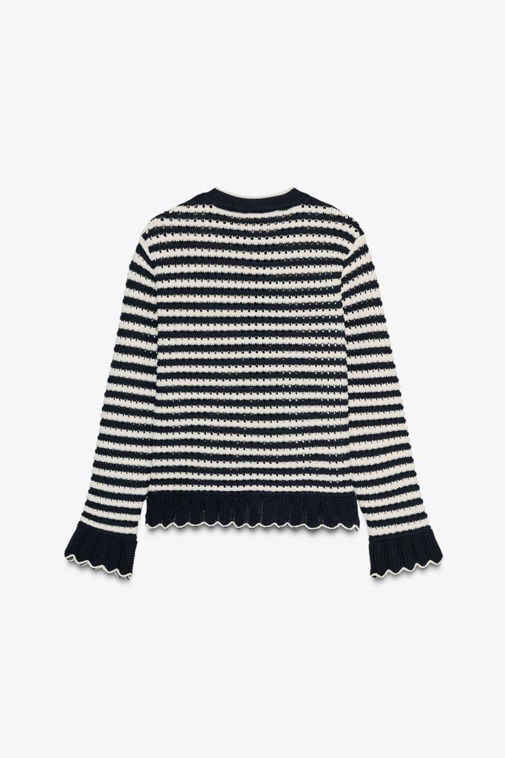 ZARA КАРДИГАН В ПОЛОСКУ С ВОЛАНАМИ, ПОЛОСКИ