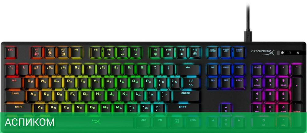 Клавиатура HyperX Alloy Origins черный (4P4F6AA)