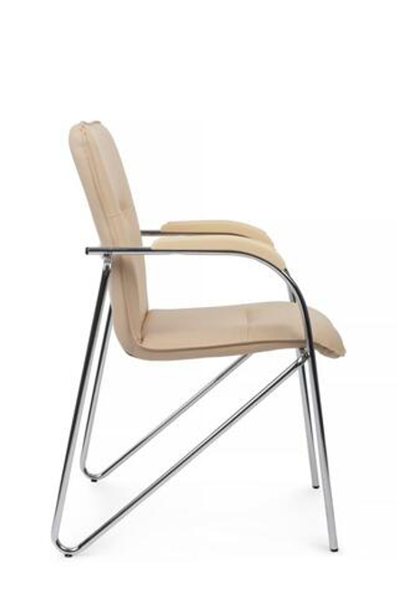 Стул Riva Самба с пластиковыми подлокотниками SMB-03H Хром гальв. Бежевый