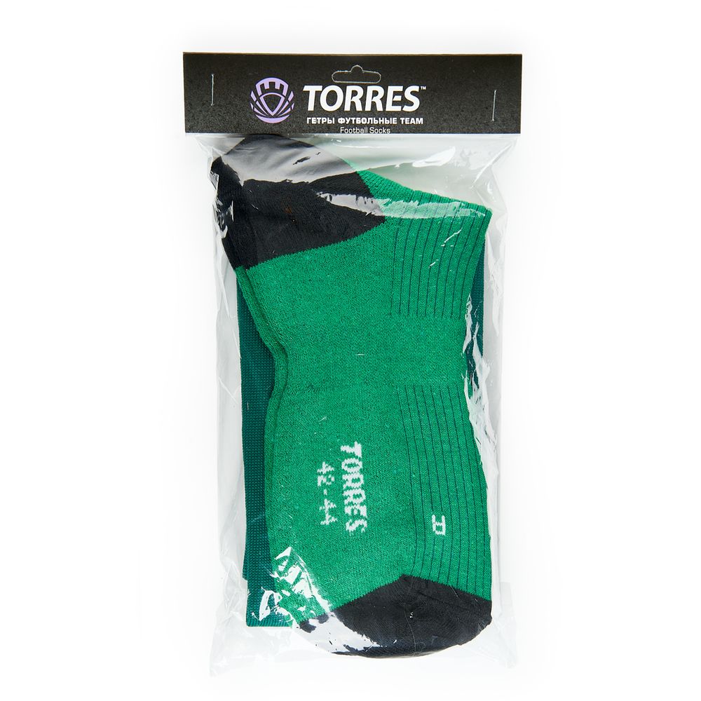 Гетры футб.TORRES Sport Team, FS1108-08-28-30, р.28-30, ТЕМНО-ЗЕЛЕН, хлопок, полиэстер,эластан