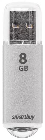 Флеш-диск 8 GB, SMARTBUY V-Cut, USB 2.0, металлический корпус,серебристый, SB8GBVC-S