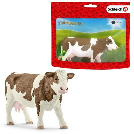 Schleich - Статуэтка симментальской коровы в упаковке 13801 / артикул   13801S  / GTIN 4059433406015