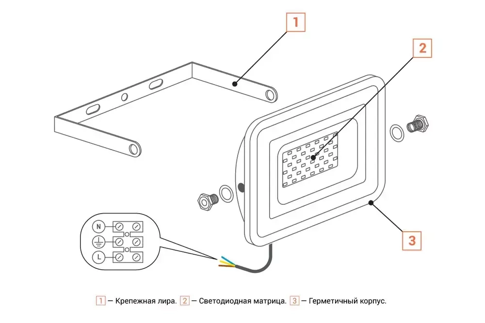 Прожектор LED 100Вт 5700K 9000лм IP65 WOLTA WFL-100W/06