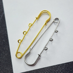 Броши булавки, сталь, позолота, 68мм, цена за набор 2 шт