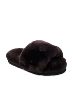 FLUFF SLIDE SLIPPER-chocolate