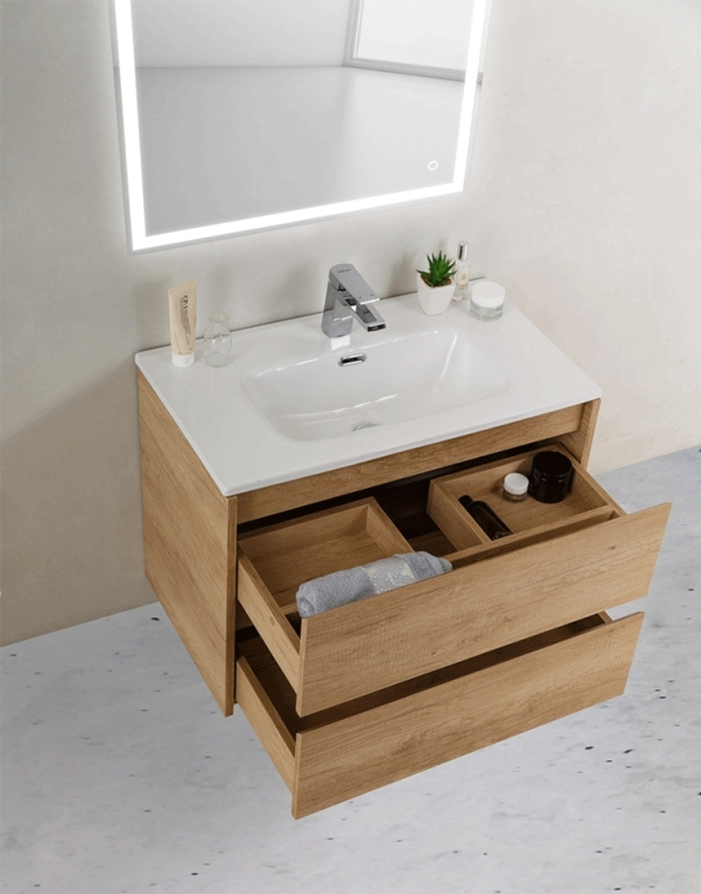 Тумба под раковину BelBagno KRAFT 39-800/390-2C-SO-RNN подвесная Rovere Nebrasca Nature