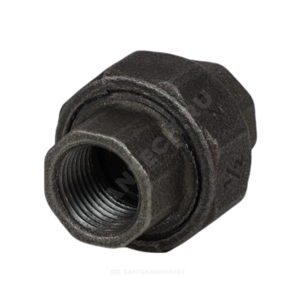 Соединитель прямой американка чугун Ду 20 (3/4") ВР/ВР конусный Fittex PLUS