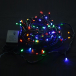 Электрогирлянда внешняя Нить 10м 100LED, мультиколор, 8 режимов, с коннектором, темно-зеленый кабель