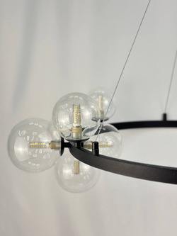 Люстра подвесная Lanbos Bubbles, 15 лампы G9, 180 Вт LED, до 30 кв м, черная