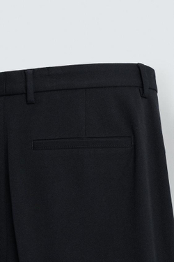 ZARA БРЮКИ REGULAR FIT СО СКЛАДКАМИ, МОРСКОЙ СИНИЙ