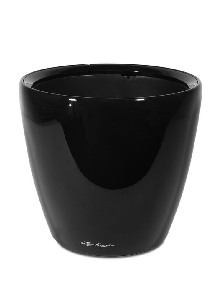 Кашпо Lechuza &quot;Classico LS Complete black high gloss&quot; (пластик), D35xH33 см