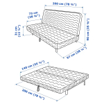 3-местный диван-кровать - IKEA NYHAMN/НЮХАМН ИКЕА, 90х97х200 см, черный