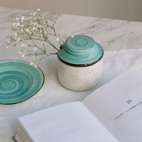 Сахарница Aqua 250 мл, ручная работа, фарфор