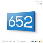 Номер на дверь 652, табличка на дверь для офиса, квартиры, кабинета, аудитории, склада, голубая 120х70 мм, Айдентика Технолоджи