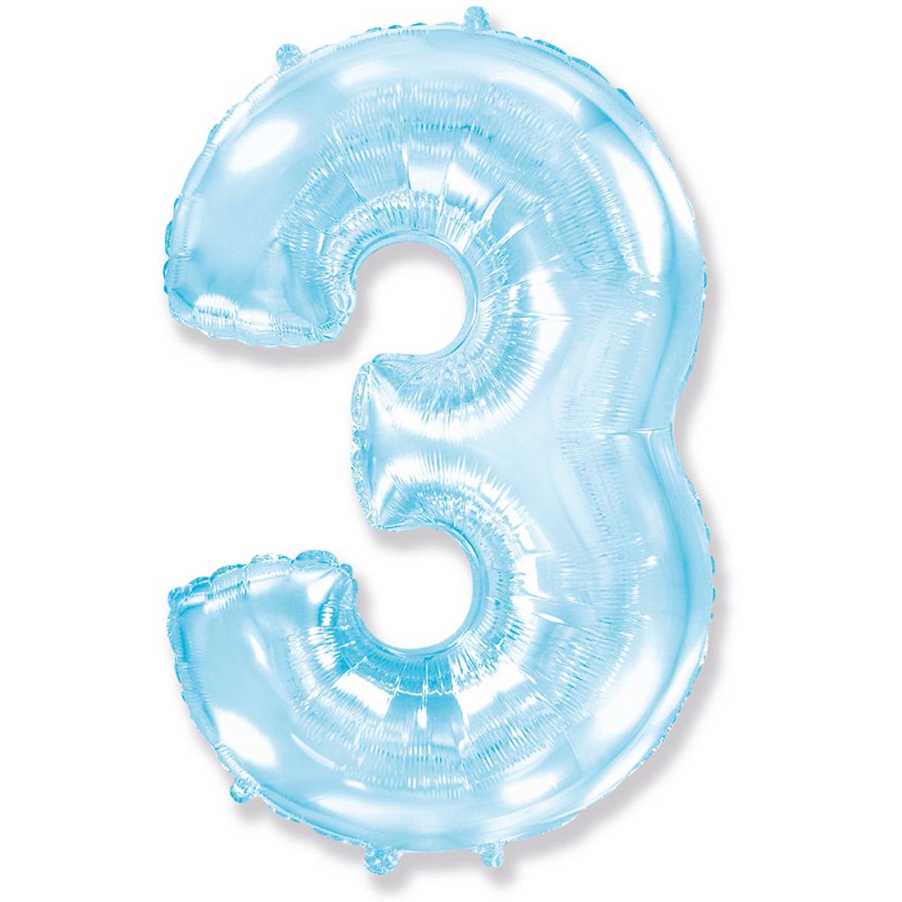 Цифра "3" Голубой