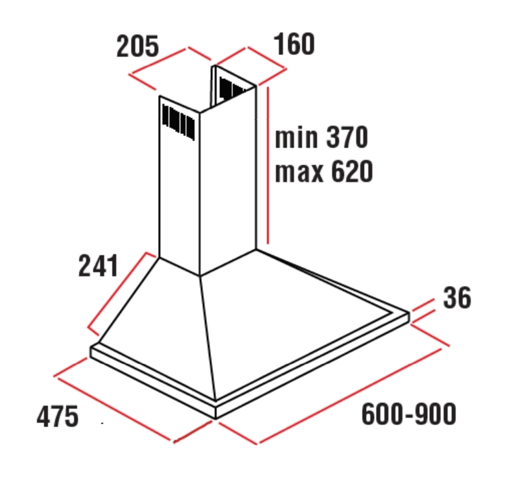 Каминная вытяжка DeLonghi KT-A100 BF