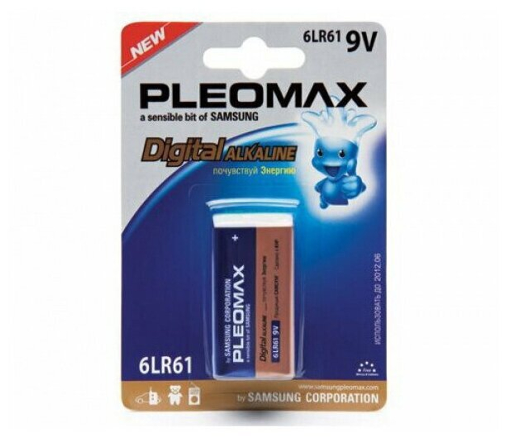 батарейка SAMSUNG PLEOMAX 6LR61 (алкалиновая крона). Блистер. (Цена за 1шт)