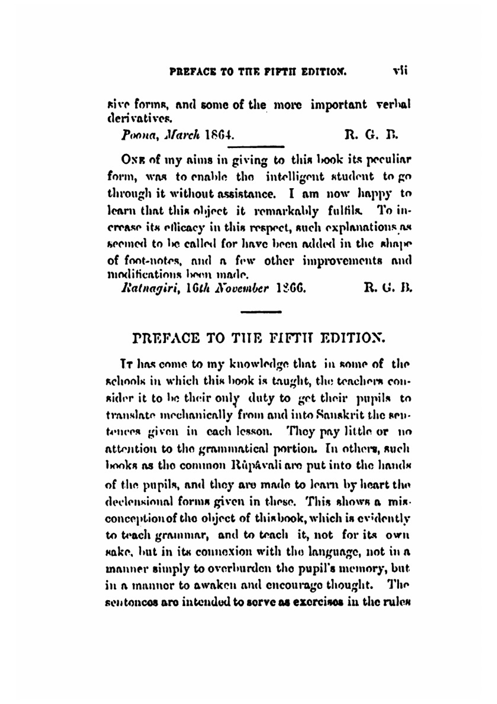 First book of Sanskrit: being an elementary treatise on grammar, with exercises | Ramkrishna Gopal Bhandarkar