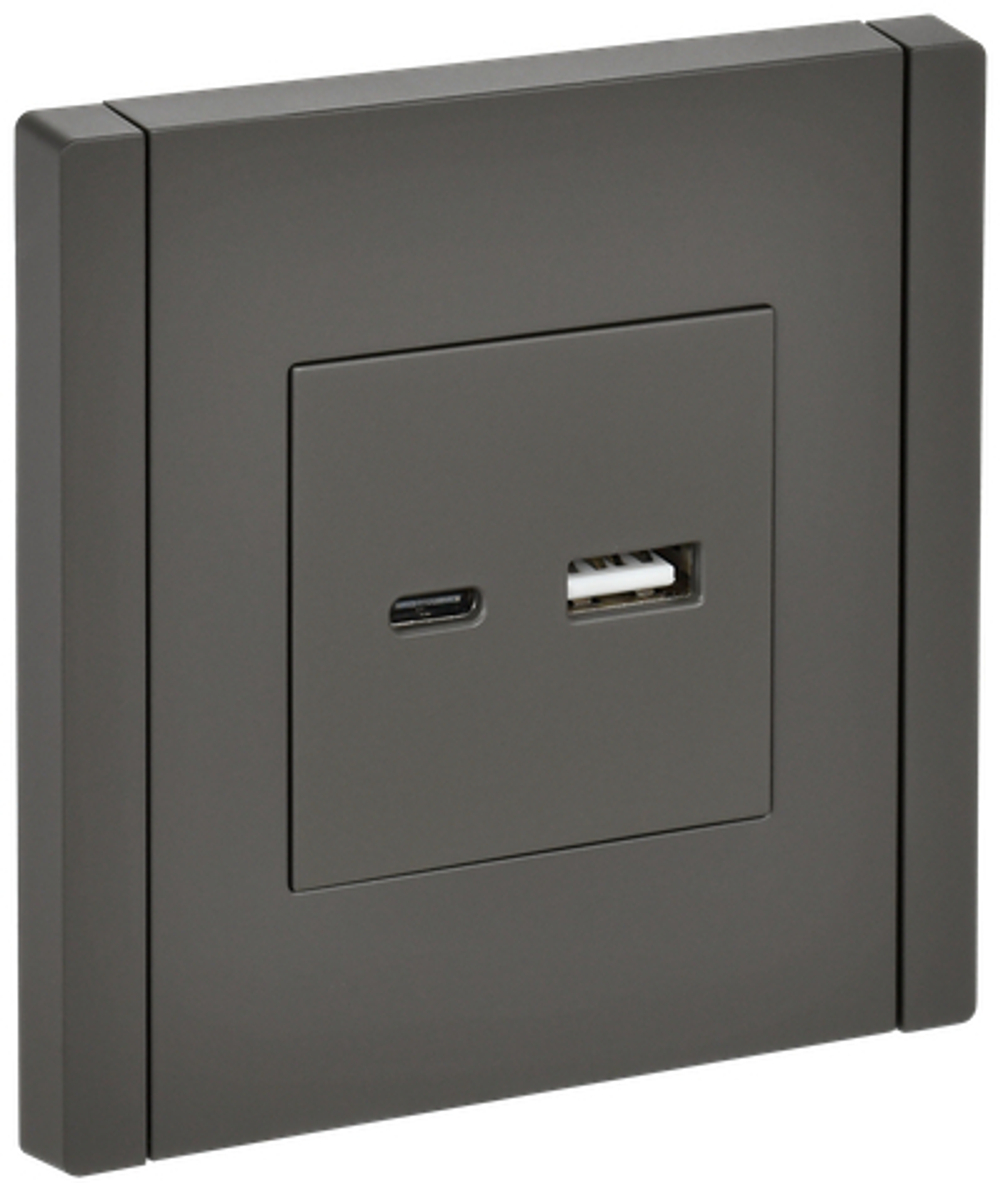 FORTE&PIANO Розетка USB A+C 3,1А FP350 серый IEK