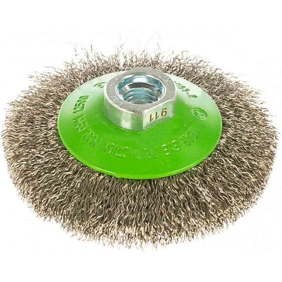 Кордщетка для УШМ Bosch INOX коническая 100мм M14 (108)