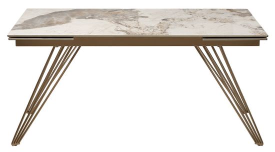 Стол ACERRA NEW 160 GLOSS LUXURY PANDORA SOLID CERAMIC/ каркас цвета шампань