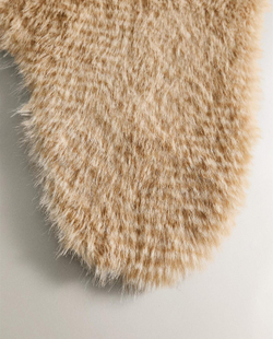 Zara Home - Плед с длинным ворсом, песочный, 90x120 см