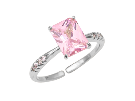 Кольцо "Classic Pink" с розовым кристаллом, 9мм (разъемное)