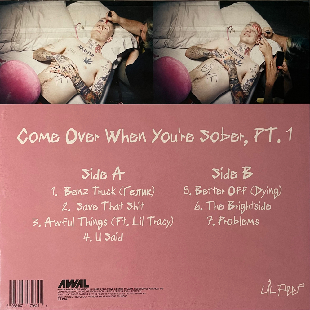 Lil Peep ‎– Come Over When You’re Sober, Pt.1 (Чехия 2024г.) 12", 45 RPM