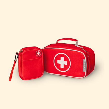 Набор: аптечка дорожная + карманная (красный)