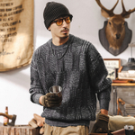 Толстый свитер вязанный мужской зимний Американский ретро 690g тяжелый толстый свитер мужской зимний прилив бренд мужской вязаный свитер мужской осенний зимний свитер
