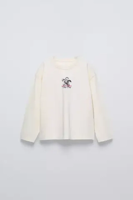 ZARA ФУТБОЛКА С ПРИНТОМ, РОЗОВЫЙ