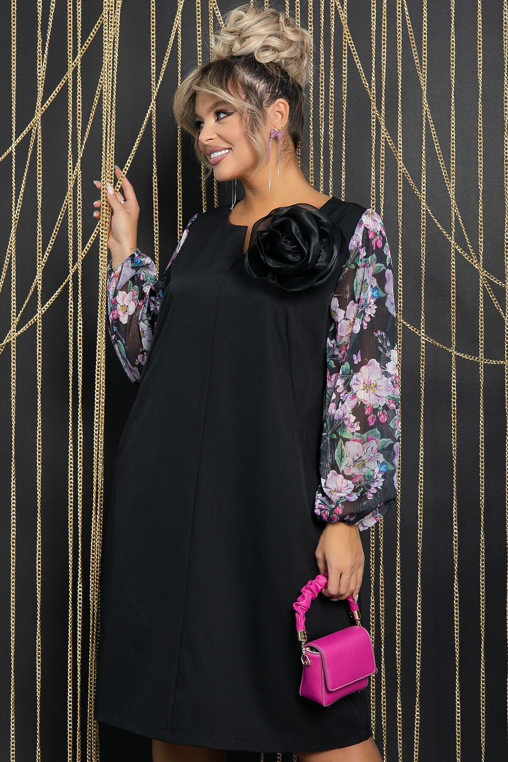 Платье Роза (черное) П11413 LT Collection