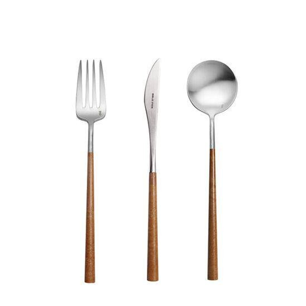 Набор столовых приборов на 6 персон 24 предмета Belo Inox Neo Wood