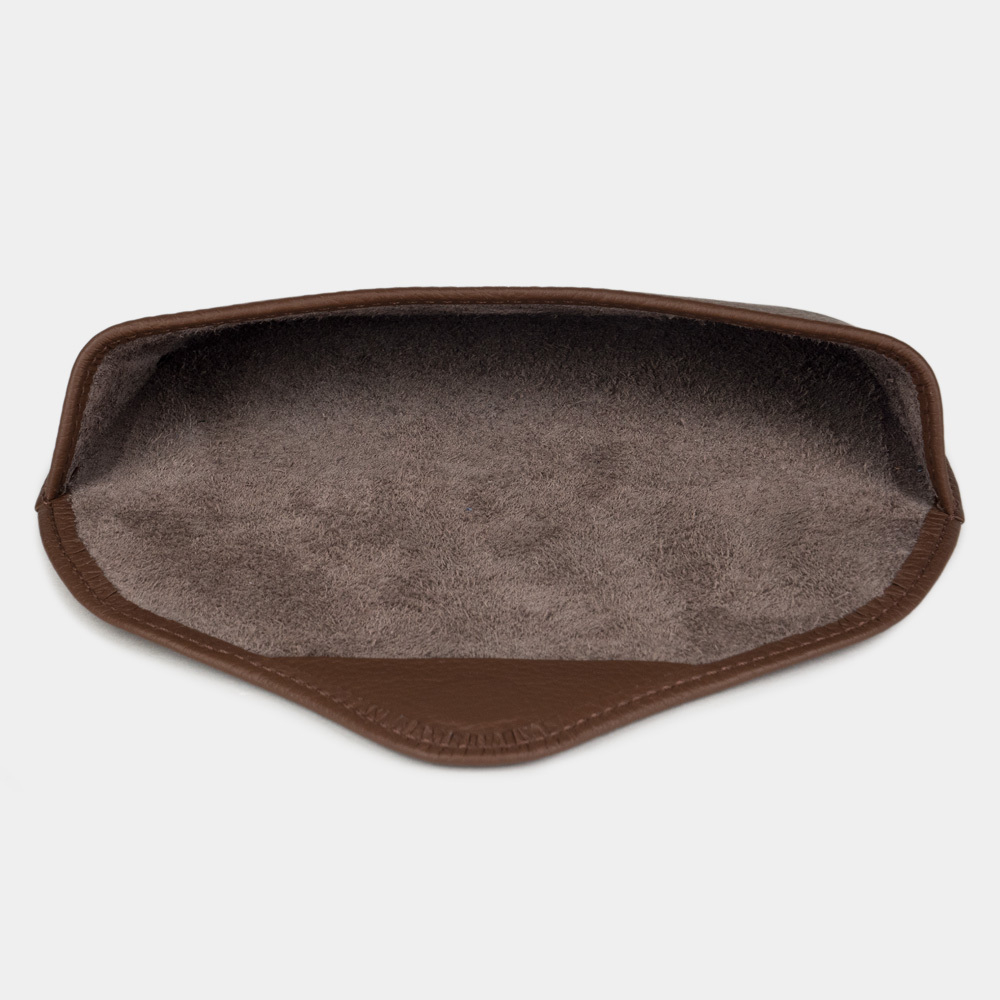 Футляр для очков Soleil из кожи теленка, цвета шоколад