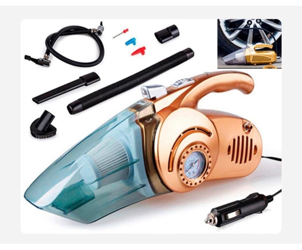 Автомобильный пылесос, Насос Портативный беспроводной, 4в1 "Car Vacuum Cleaner" 120w