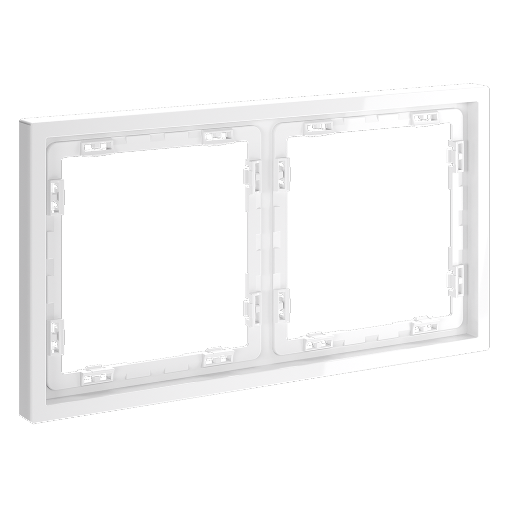 Рамка пластиковая VOLTUM S70 на 2 поста, (белый глянцевый)