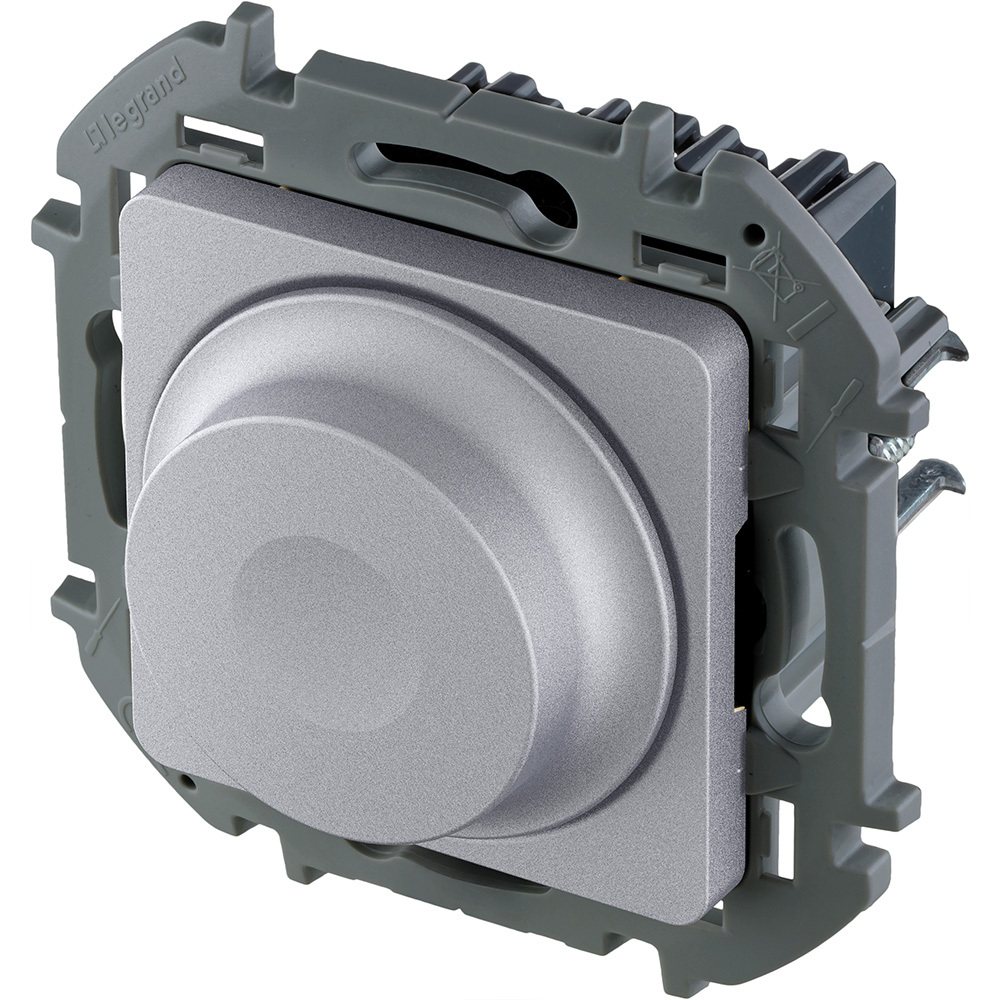 Диммер поворотно-нажимной без нейтрали 300Вт - алюминий Inspiria Legrand