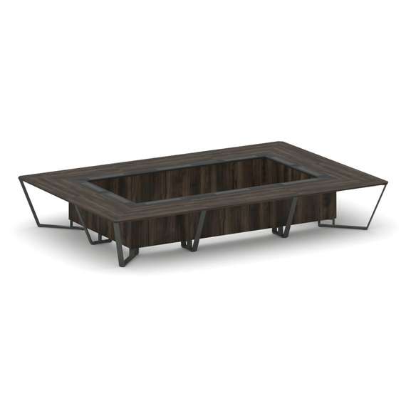 Steel Meet Стол переговорный прямоугольный KMK-PR.B.SP-20K Дуб Мали/Графит Глянец/Металл Антрацит 48