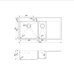 Кухонная мойка Omoikiri Akisame 100-2-IN-L