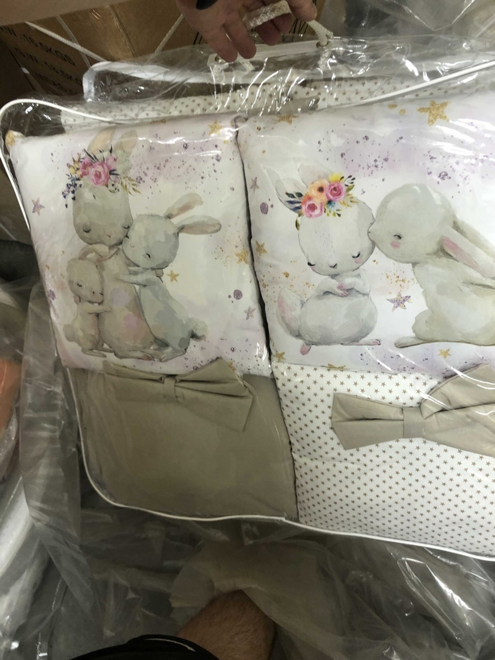 Комплект в кроватку 18 предметов "Мишка с партой коричневый", сатин