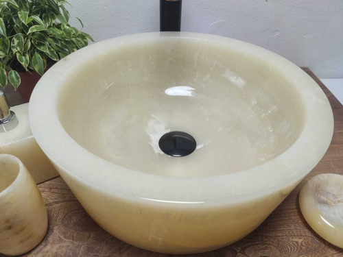 Раковина из оникса Drum Yellow Small DO-61069 40*40*15